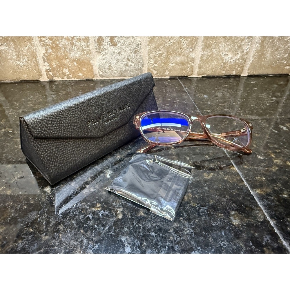 NEW Prive Revaux Too Late Blue Light Readers Brown Strength +2.00 Case